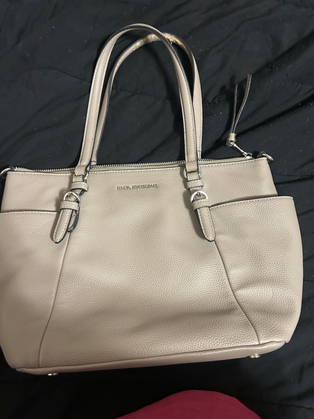Nanette Lepore Taupe Pebbled Leather Tote - Picture 2 of 3